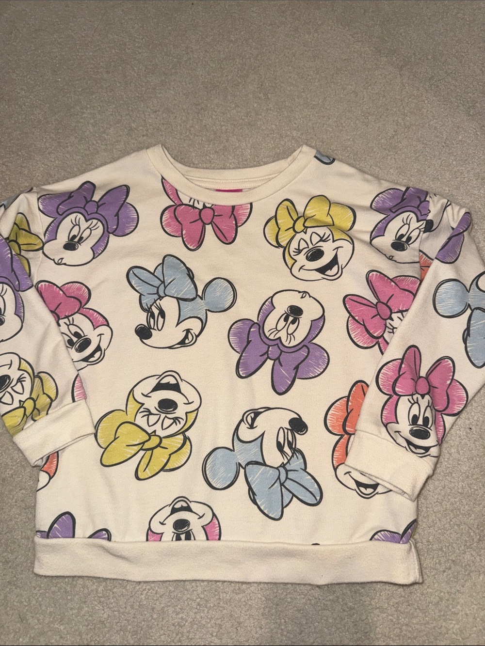 Girls Minnie Mouse Bow Print Sweatshirt